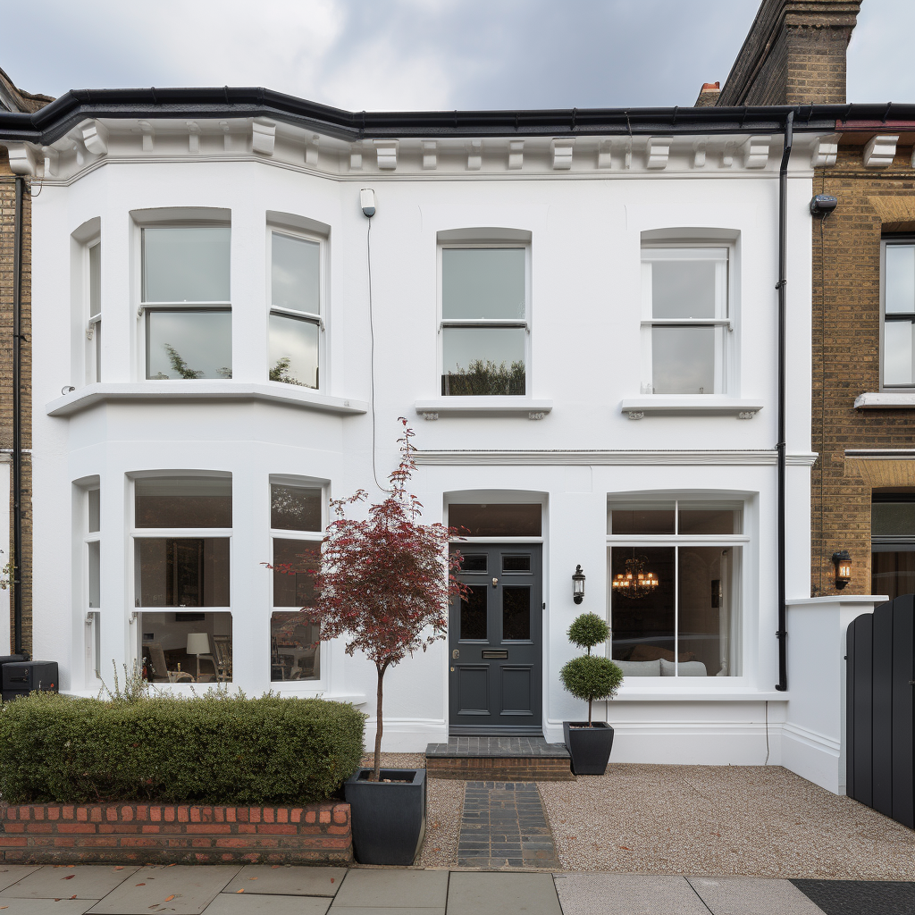 English_terraced_house_white_silicon_render_Leeds