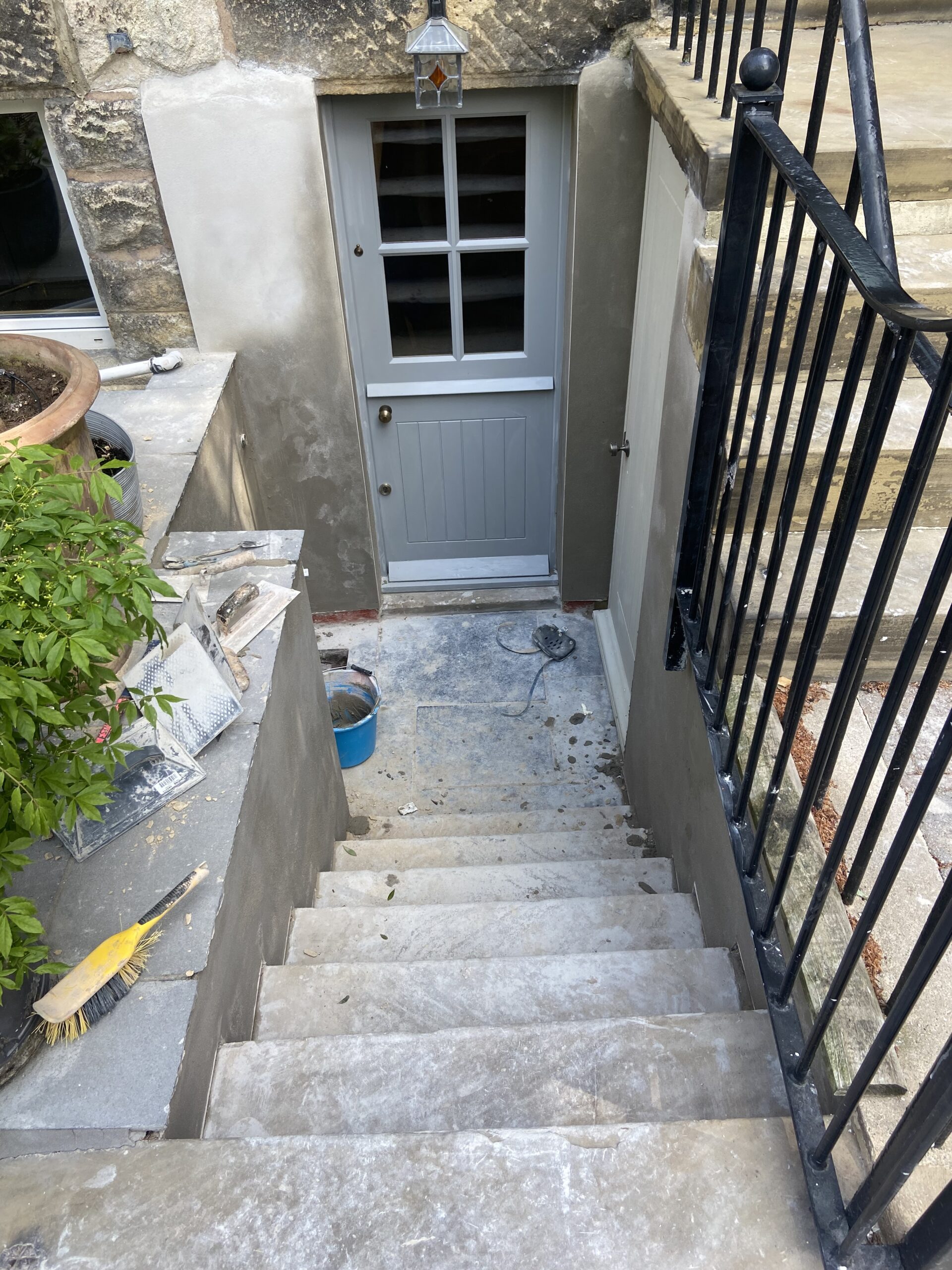 Render-base-coat-staircase-harrogate
